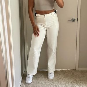 White Straight Leg Jeans